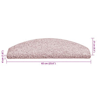 Tappetini per scale 15 pz 65x21x4 cm Rosa chiaro Semicircolari Grandi 322377