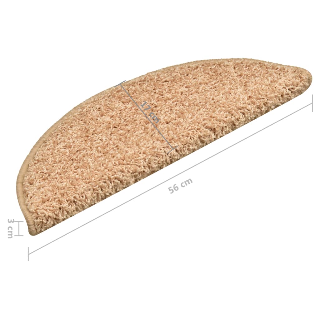 Tappetini per scale 15 pz 56x17x3 cm Oro Semicircolari 322378