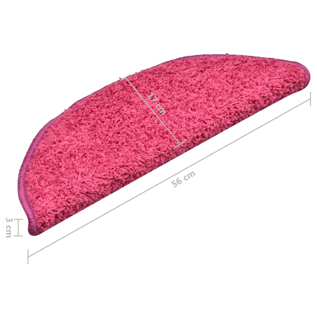 Tappetini per scale 15 pz 56x17x3 cm rosa semicircolari 322380