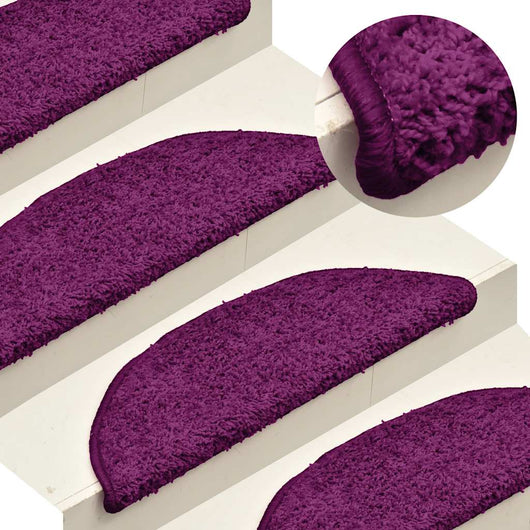 Tappetini per scale 15 pz 56x17x3 cm rosa semicircolari 322380