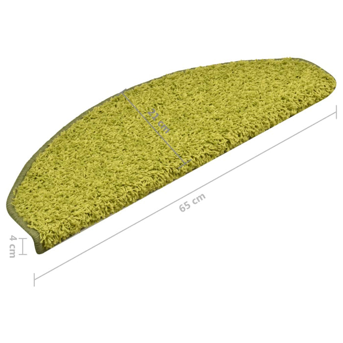 Tappetini per scale 15 pz 65x21x4 cm Verde Semicircolari Grandi 322383