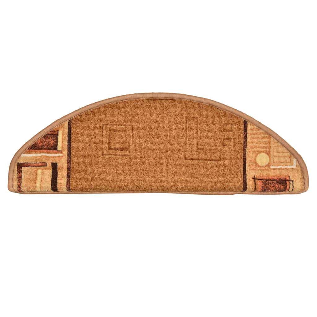 Tappetini Autoadesivi per Scale 15 pz Beige 65x21x4 cm 322411