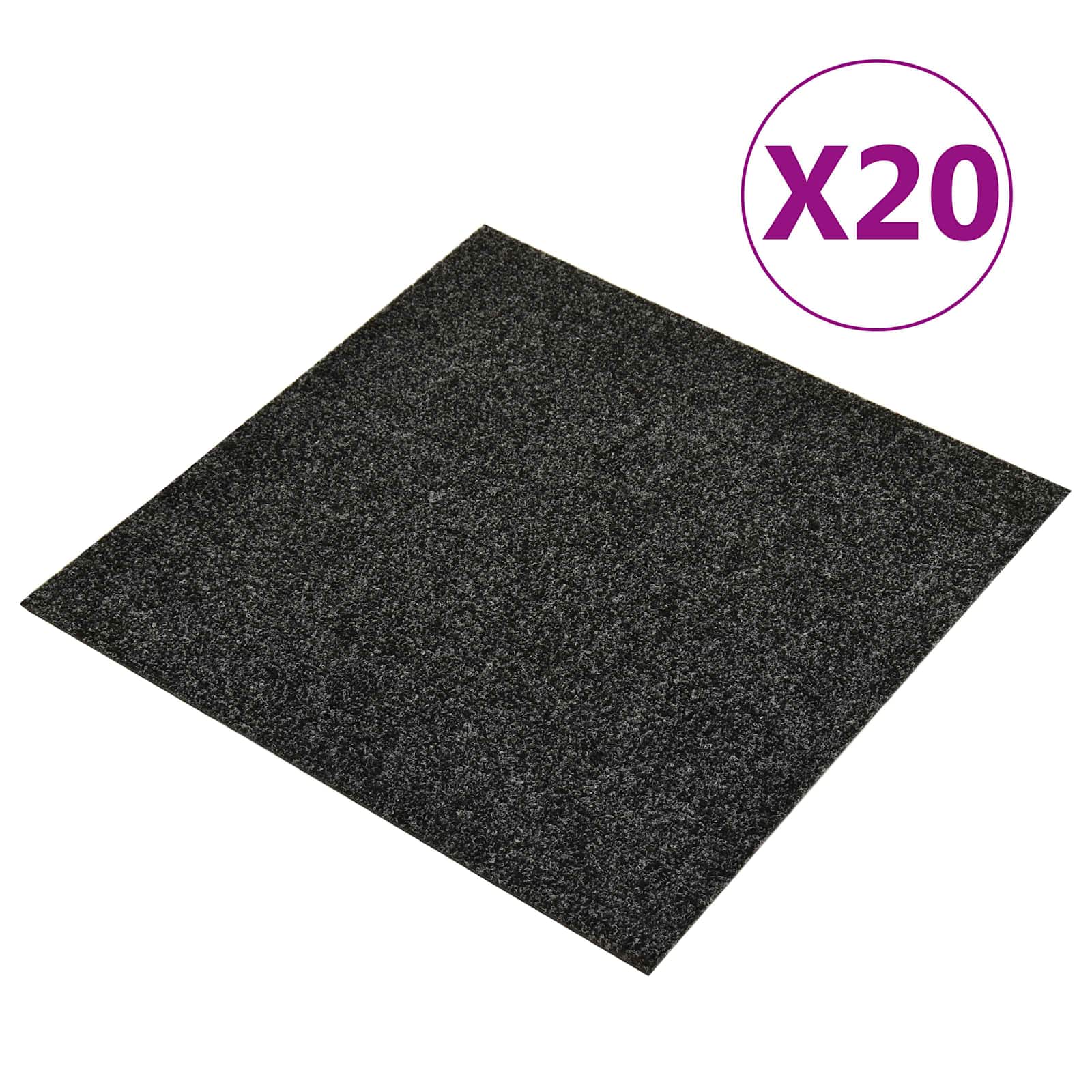 Tappeto 20 pcs Nero 50 x 50 x 0,5 cm Bitume 322414