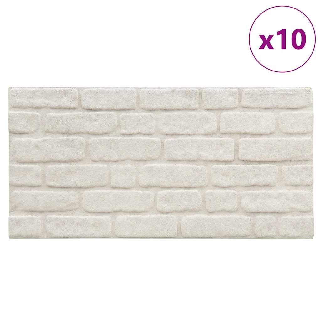 Pannelli Murali 3D con Design a Mattoni Bianco 10 pz EPS 147203