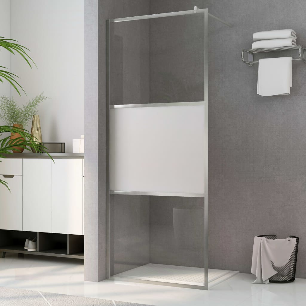 Parete per Doccia Walk-in Vetro Semi Smerigliato ESG 90x195 cm 146641