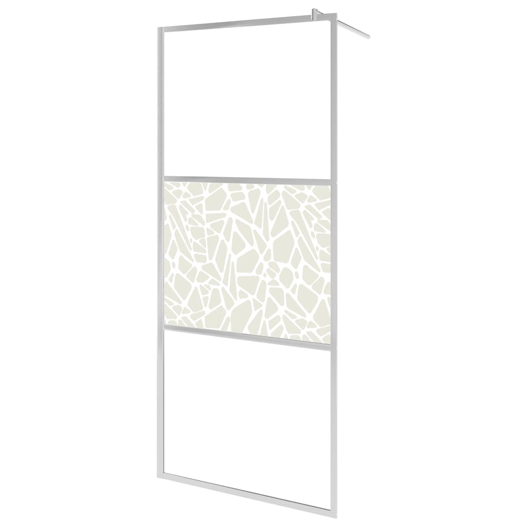 Parete per Doccia Walk-in in Vetro ESG Design Pietra 90x195 cm 146651