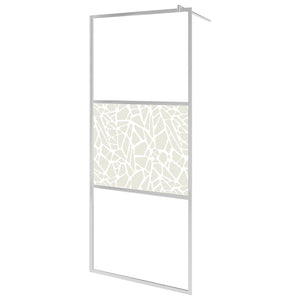 Parete per Doccia Walk-in in Vetro ESG Design Pietra 90x195 cm 146651