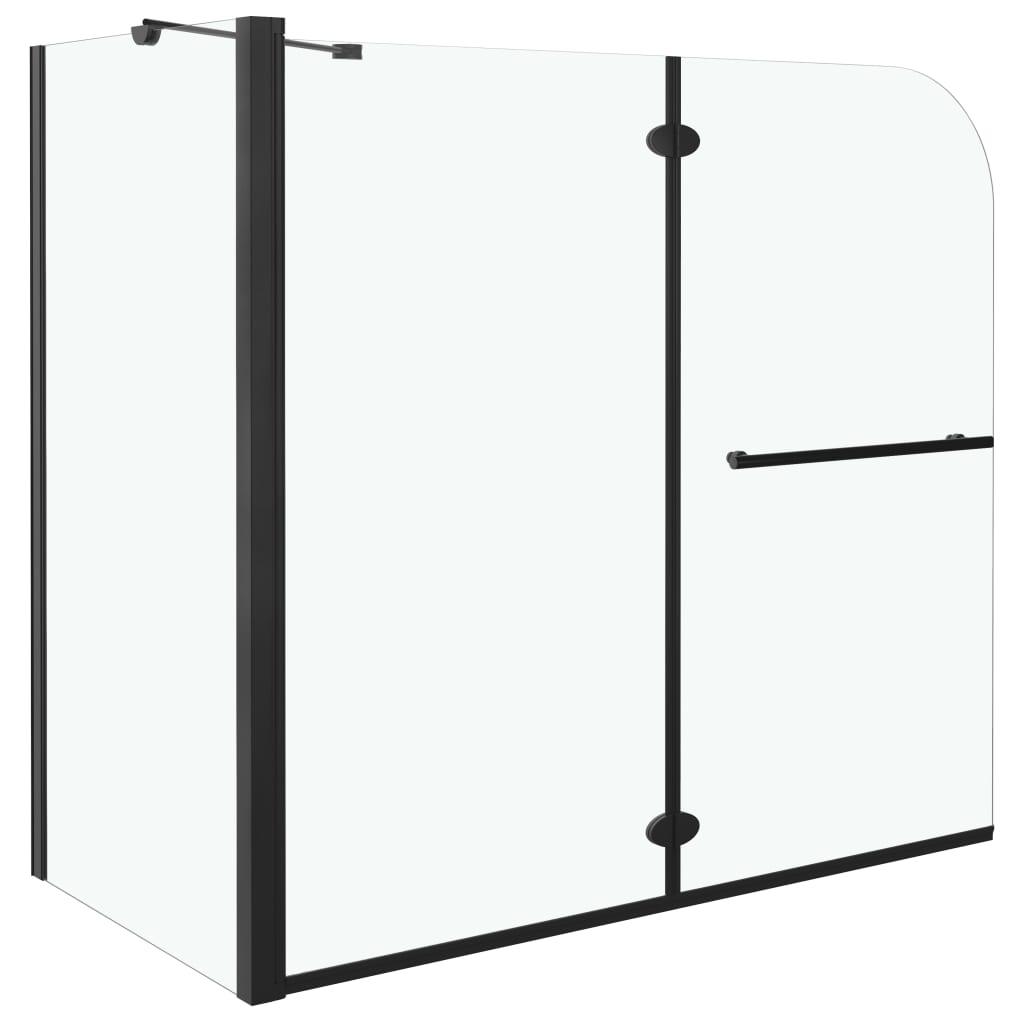 Cabina doccia pieghevole parete doccia vasca da bagno cabina doccia parete doccia accessorio interno bagno ESG 130 cm nero 02_0003140