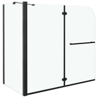 Cabina doccia pieghevole parete doccia vasca da bagno cabina doccia parete doccia accessorio interno bagno ESG 130 cm nero 02_0003140