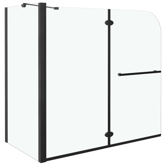 Cabina doccia pieghevole parete doccia vasca da bagno cabina doccia parete doccia accessorio interno bagno ESG 130 cm nero 02_0003140