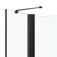 Cabina doccia pieghevole parete doccia vasca da bagno cabina doccia parete doccia accessorio interno bagno ESG 130 cm nero 02_0003140