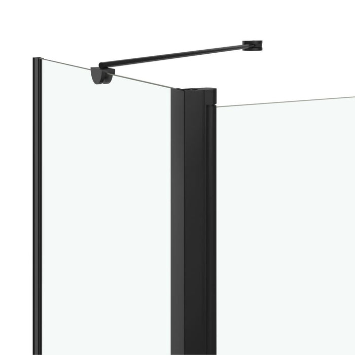 Cabina doccia pieghevole parete doccia vasca da bagno cabina doccia parete doccia accessorio interno bagno ESG 130 cm nero 02_0003140