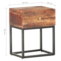 Comodino-Tavolino da notte 40x30x50 cm in Legno di Acacia Grezzo