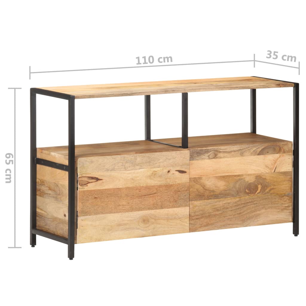 Credenza-Buffet-Armadio da cucina 110x35x65 cm in Legno Massello di Mango