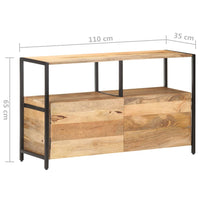 Credenza-Buffet-Armadio da cucina 110x35x65 cm in Legno Massello di Mango