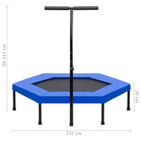 Trampolino con Manico e Tappetino di Sicurezza Esagonale 122 cm cod mxl 71095