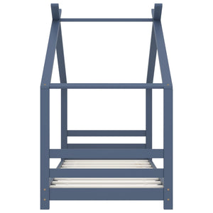 Giroletto per Bambini Grigio in Legno Massello di Pino 80x160cm 289614