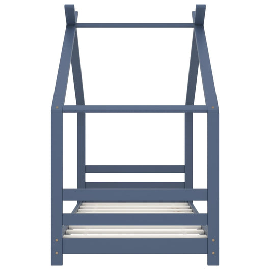 Giroletto per Bambini Grigio in Legno Massello di Pino 80x160cm 289614