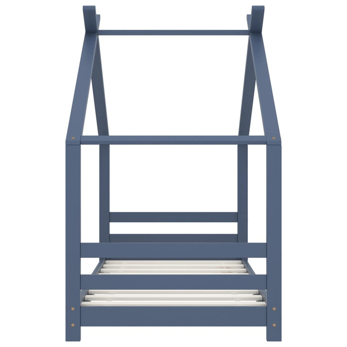 Giroletto per Bambini Grigio in Legno Massello di Pino 80x160cm 289614