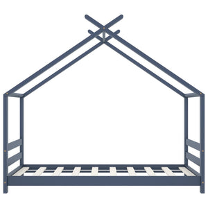 Giroletto per Bambini Grigio in Legno Massello di Pino 80x160cm 289614