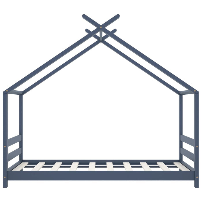 Giroletto per Bambini Grigio in Legno Massello di Pino 80x160cm 289614