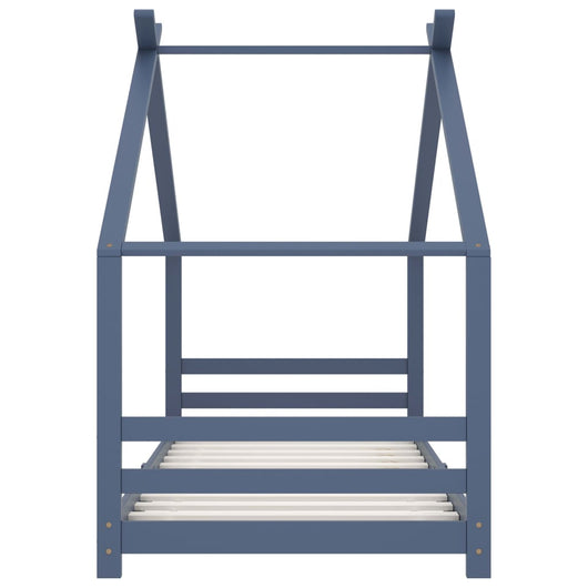 Giroletto per Bambini Grigio in Massello di Pino 90x200 cm 289615