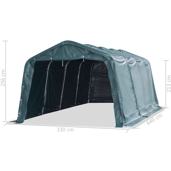 Tendone Bestiame Rimovibile PVC 550 g/m² 3,3x6,4 m Verde Scuro 3055649