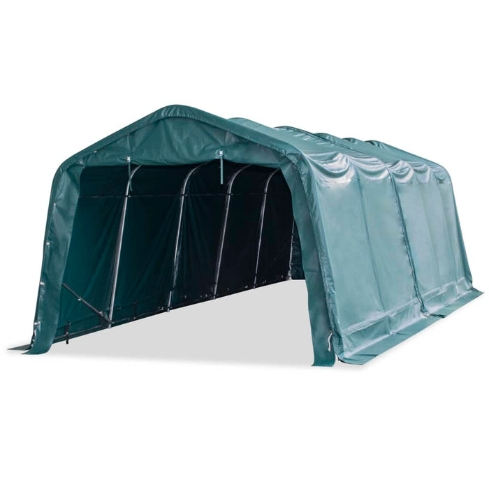 Tendone Bestiame Rimovibile PVC 550 g/mÂ² 3,3x8 m Verde Scuro cod mxl 63365