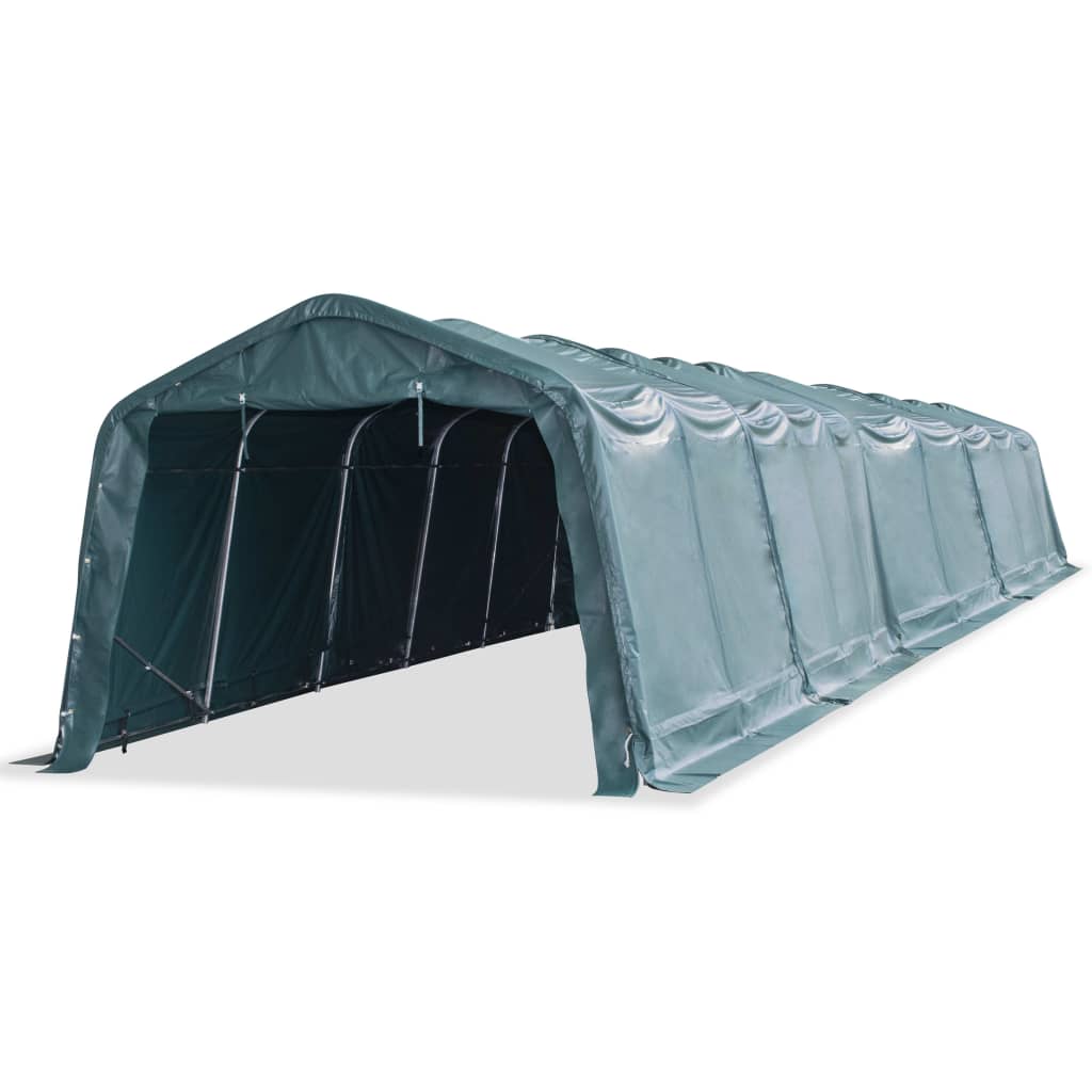 Tendone Bestiame Rimovibile PVC 550 g/mÂ² 3,3x16 m Verde Scuro cod mxl 56679