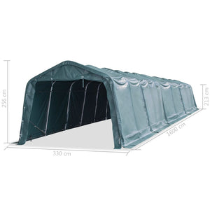 Tendone Bestiame Rimovibile PVC 550 g/mÂ² 3,3x16 m Verde Scuro cod mxl 56679