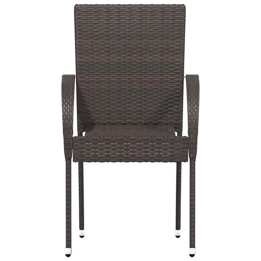 Sedie da Esterno Impilabili 4 pz in Polyrattan Marrone 310083