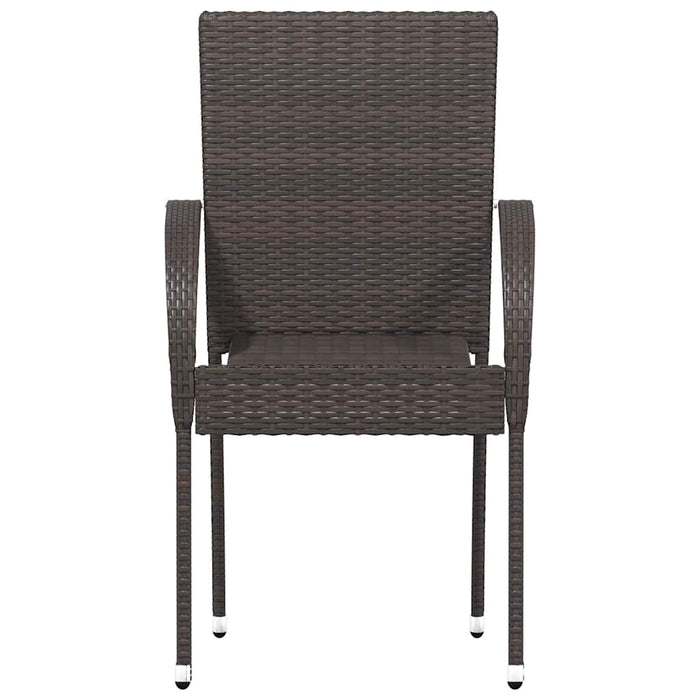 Sedie da Esterno Impilabili 4 pz in Polyrattan Marrone 310083