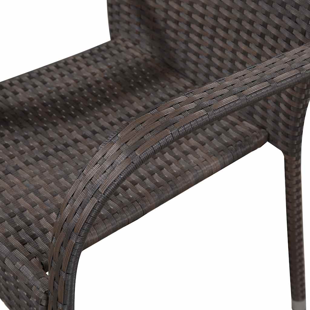 Sedie da Esterno Impilabili 4 pz in Polyrattan Marrone 310083