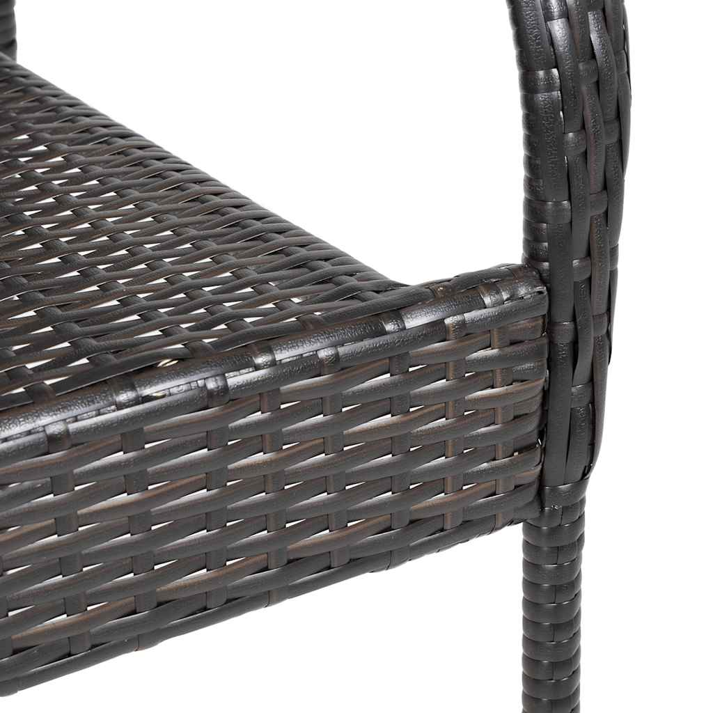 Sedie da Esterno Impilabili 4 pz in Polyrattan Marrone 310083