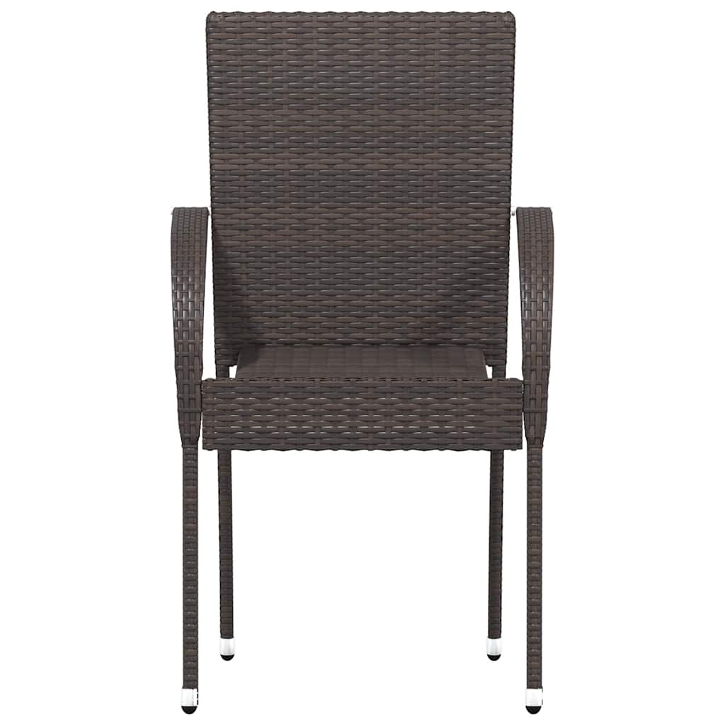 Sedie da Esterno Impilabili 6 pz in Polyrattan Marrone 310086