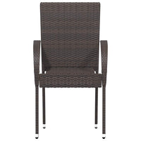 Sedie da Esterno Impilabili 6 pz in Polyrattan Marrone 310086
