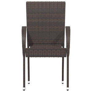 Sedie da Esterno Impilabili 6 pz in Polyrattan Marrone 310086