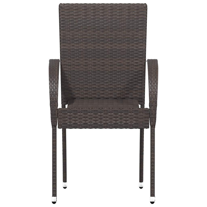 Sedie da Esterno Impilabili 6 pz in Polyrattan Marrone 310086