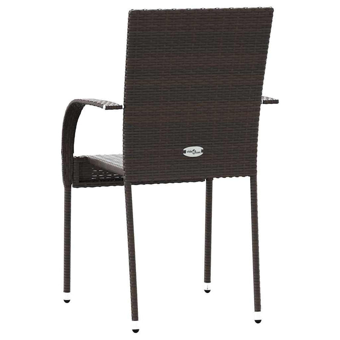Sedie da Esterno Impilabili 6 pz in Polyrattan Marrone 310086
