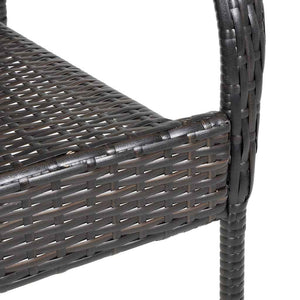 Sedie da Esterno Impilabili 6 pz in Polyrattan Marrone 310086