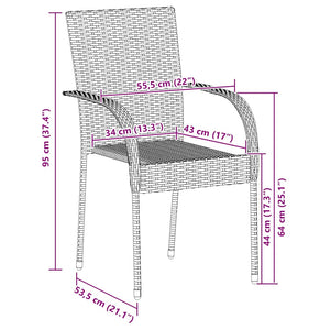 Sedie da Esterno Impilabili 6 pz in Polyrattan Marrone 310086