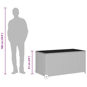 Contenitore da Giardino Nero 120x65x61 cm in Polyrattan 310089