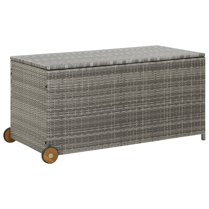 Cassetta portaoggetti per mobili da giardino 120 x 65 x 61 cm in rattan grigio chiaro 02_0013089