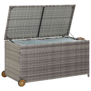 Contenitore da Giardino Grigio Chiaro 120x65x61 cm Polyrattan 310090