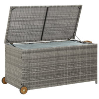 Cassetta portaoggetti per mobili da giardino 120 x 65 x 61 cm in rattan grigio chiaro 02_0013089