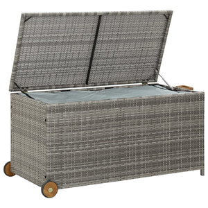 Cassetta portaoggetti per mobili da giardino 120 x 65 x 61 cm in rattan grigio chiaro 02_0013089