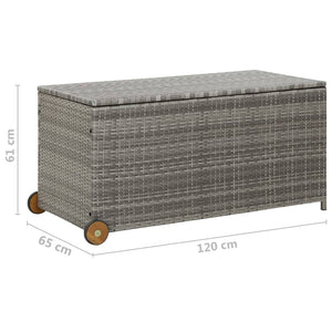 Cassetta portaoggetti per mobili da giardino 120 x 65 x 61 cm in rattan grigio chiaro 02_0013089