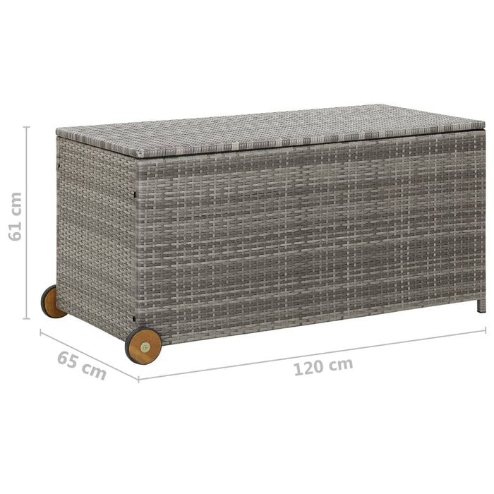 Cassetta portaoggetti per mobili da giardino 120 x 65 x 61 cm in rattan grigio chiaro 02_0013089