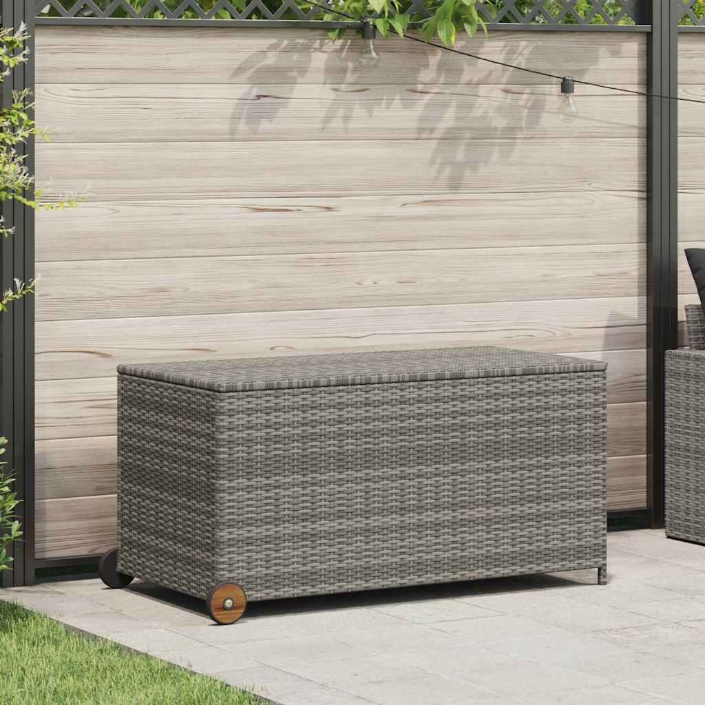 Contenitore da Giardino Grigio Chiaro 120x65x61 cm Polyrattan 310090