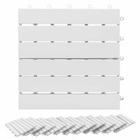 Piastrelle Esterni 10 pz Bianche 30x30 cm Legno Massello Acacia 310117